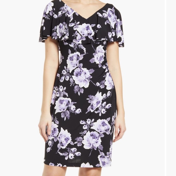 Floral Print Crepe Dress - Picture 1 of 2